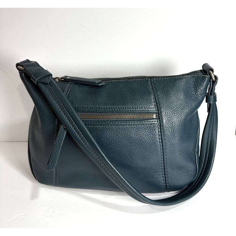 The Sak Women's Hobo Shoulder Bag Dark Teal Green Pebbled Leather Zip Closure - Picture 13 of 13